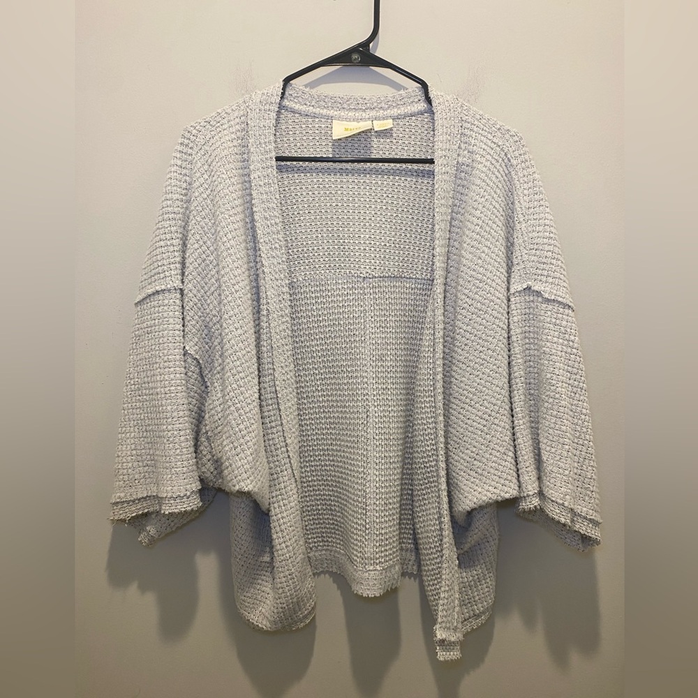 Maeve By Anthropologie Waffle Knit Cardigan Light Gray Women's Size X-Small EUC